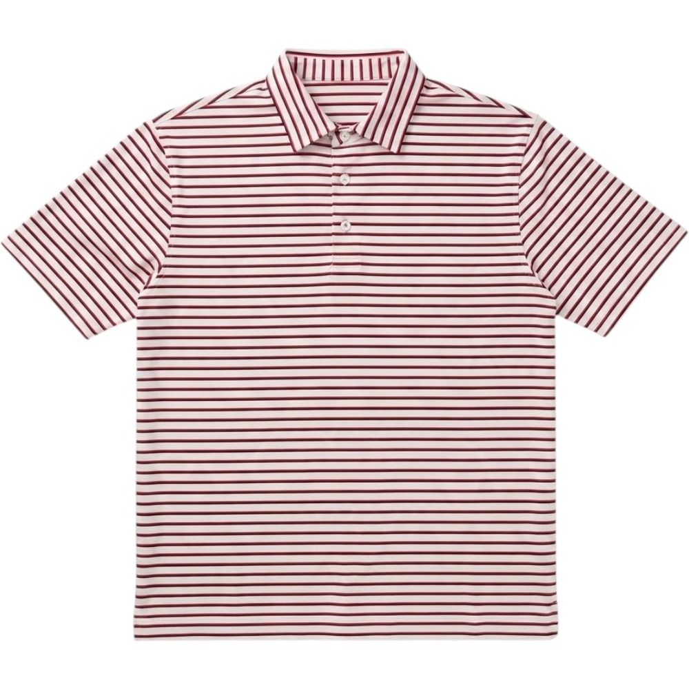 Onward Reserve Polo Shirt Mens XL White Red Blue Striped Performance Golf Top